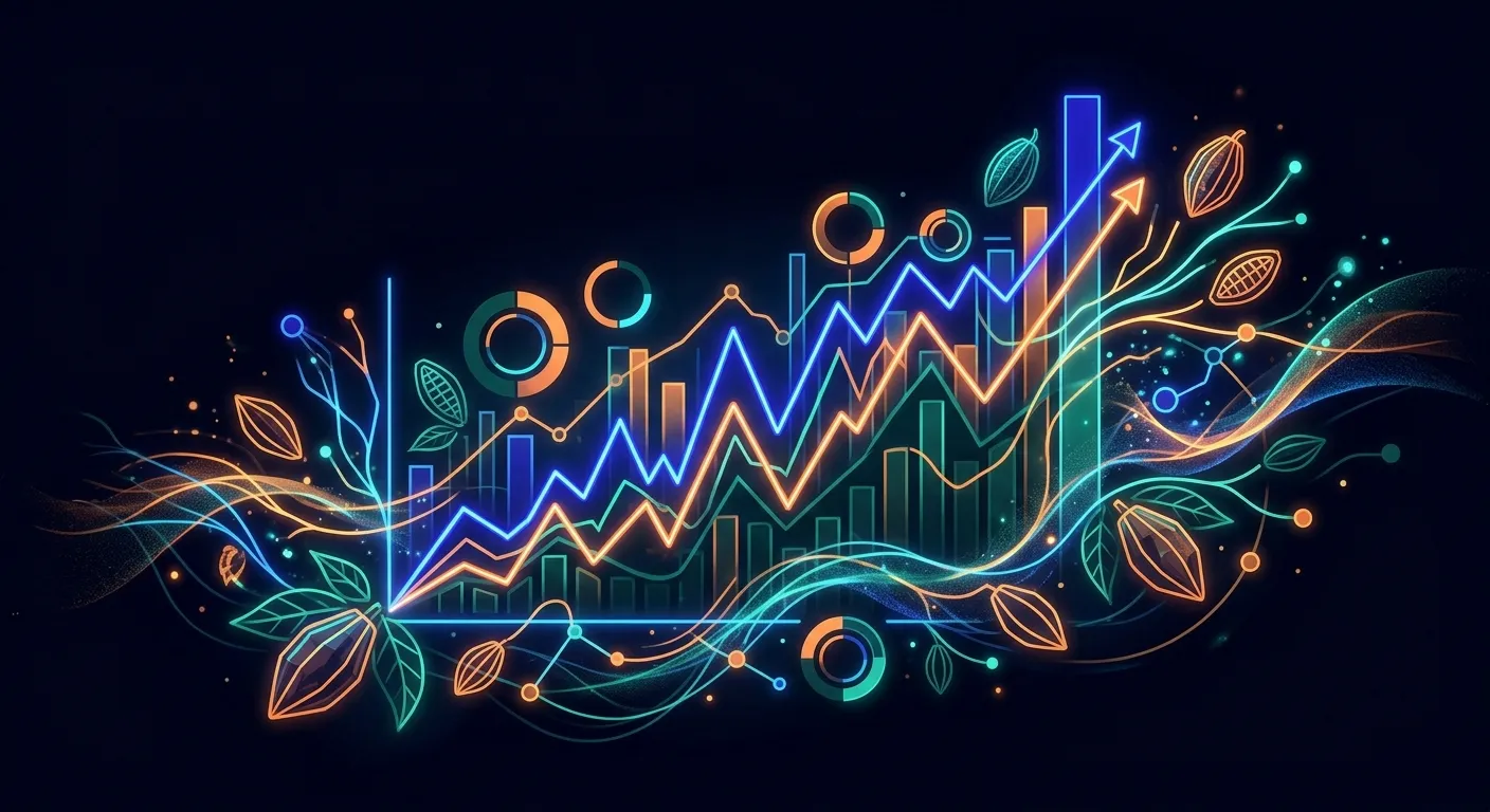Visualisasi grafik kakao hari ini dan analisis statistik probabilitas